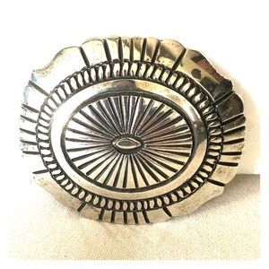 VTG STERLING SILVER BELT BUCKLE DEEPLY STAMPED !!